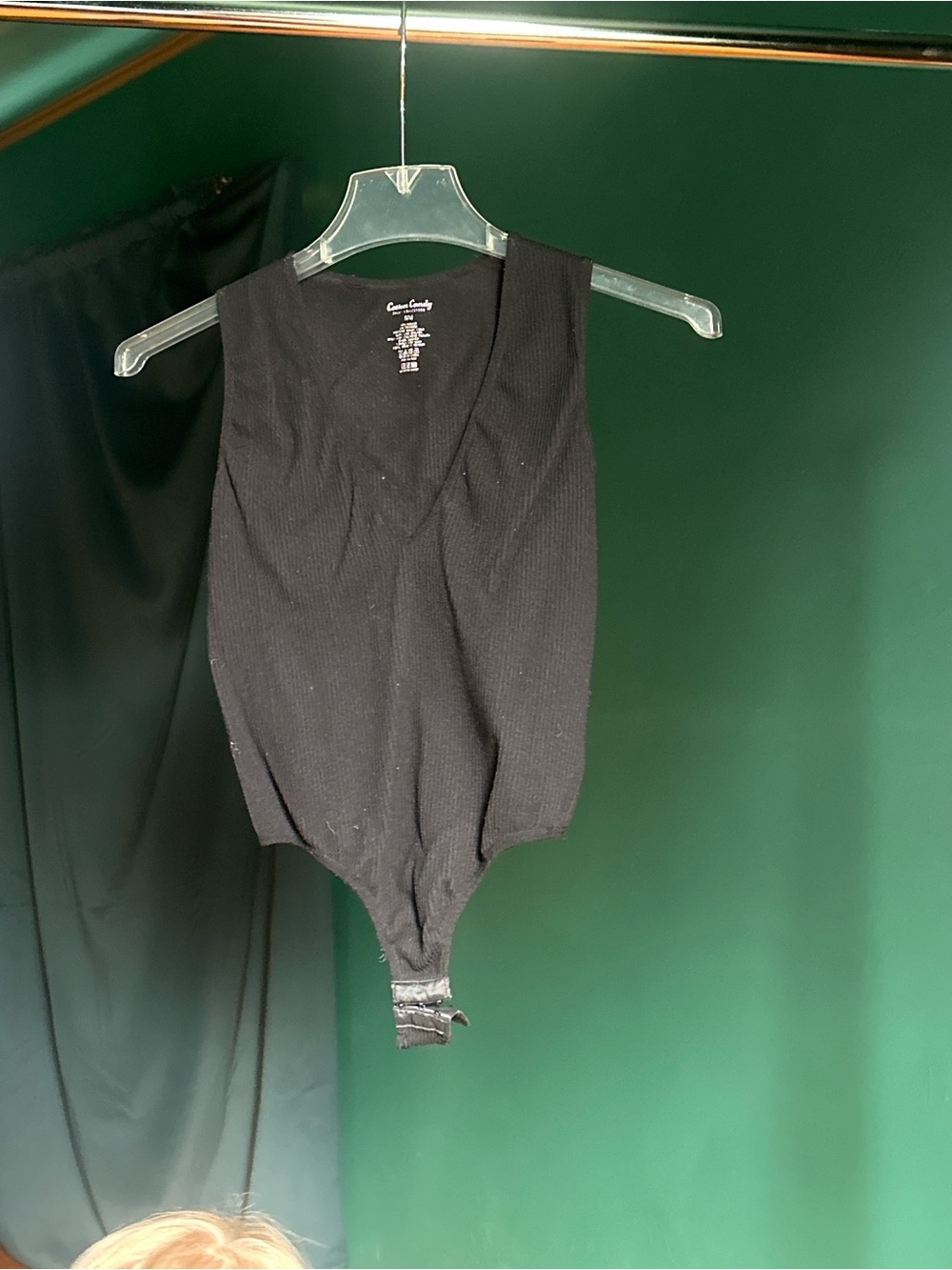 Cotton Candy Black Ribbed Sleeveless Bodysuit